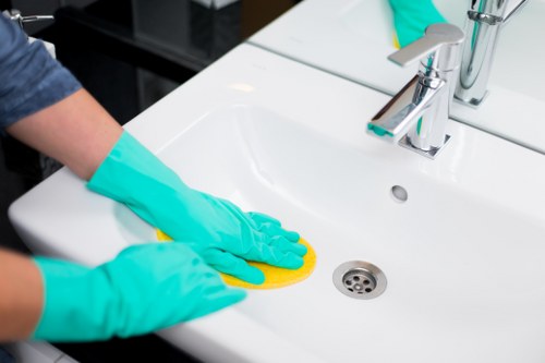 Freshly cleaned carpet fibres after steam cleaning